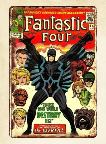 1960s fantastic four comics  metal tin sign home decor wall art