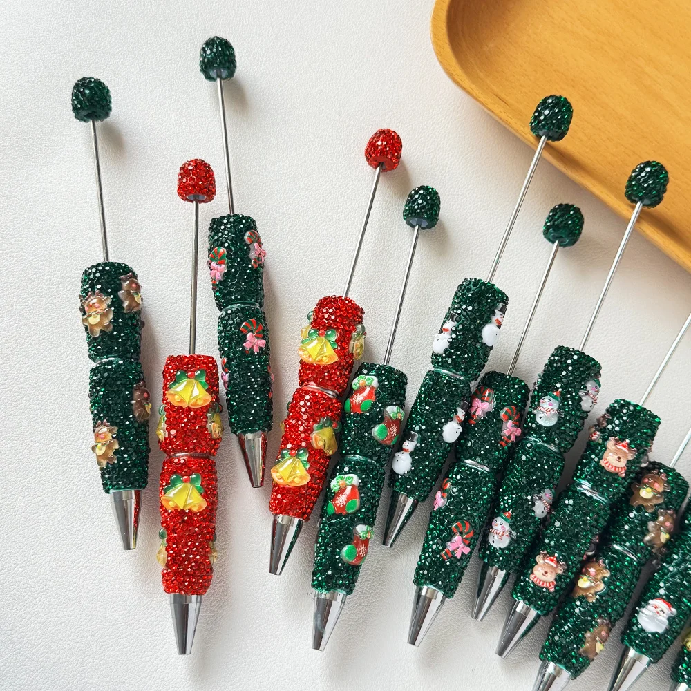 

Cordial Design 20Pcs 17*146MM Rhinestone Plastic Pens/DIY Jewelry/Hand Made/Beaded Pen Accessories/Christmas/Beadable Pen #19135