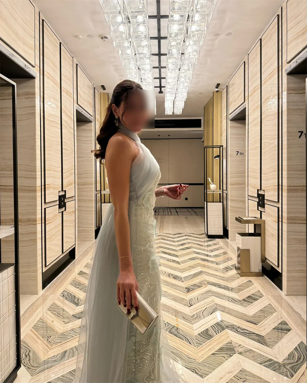 Cathy Aangepaste Groene Halter Hals Schede Prom Dresses Lovertjes Applicaties vestidos de noiva Luxe Mouwloze Avondjurk