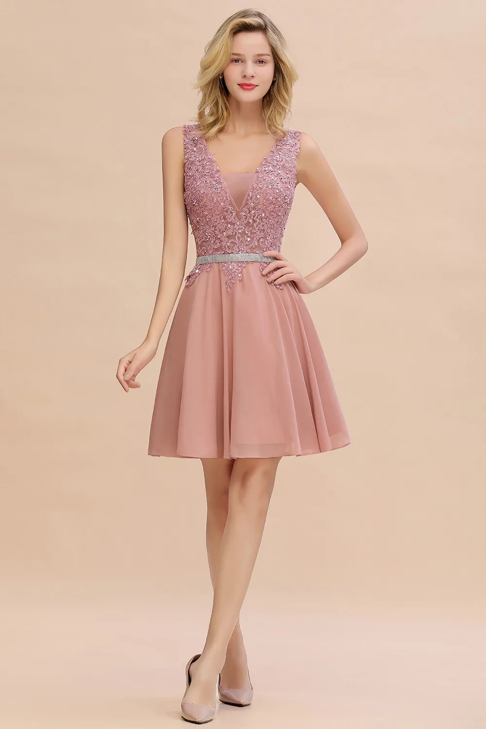 Appliques Sequin Lace Cocktail Dresses With Siny Crystal Sashes Sexy Short A Line Formal Evening Wedding Party Prom Gown Vestido