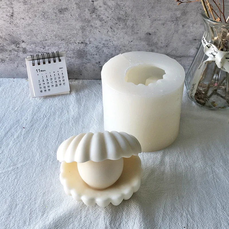 

Pearl Shell Scented Candle Silicone Mould DIY Shell Shaped Chocolate Cake Food Grade Baking Mould