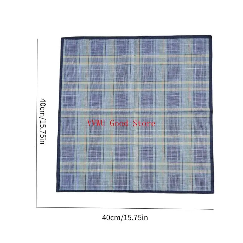 6PCS Handkerchief Towel Check Bandannas for Men Square Kerchiefs Quick Drying Bandannas Handkerchiefs Pocket Towel 16''