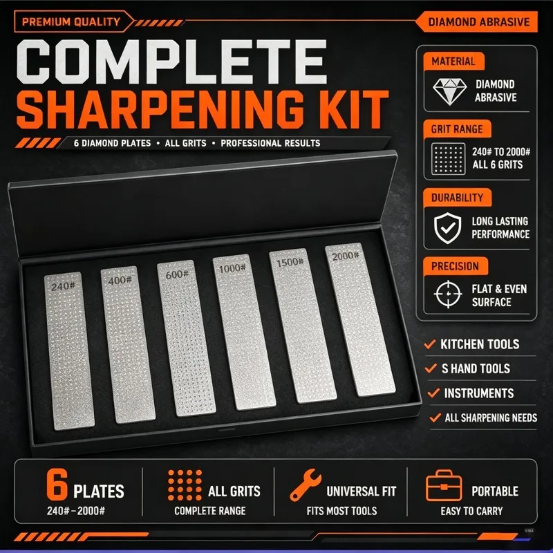 Flat Stable Baseless Diamond Sharpening Plate Starry Surface 240-2000# Kitchen Knife DIY Woodworking Polishing Sharpening Tool