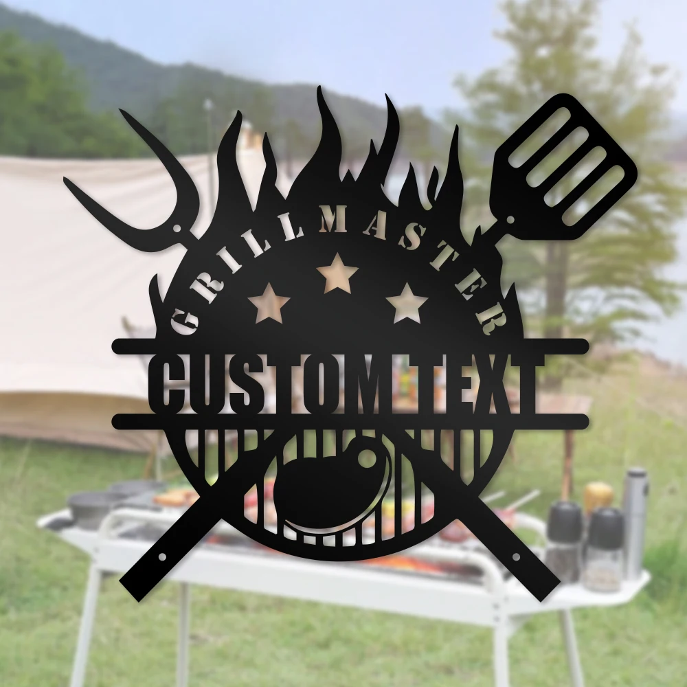 

1pc Barbecue kitchenware New Custom Text Metal Wall Signs Iron Wall Plaque for restraunt