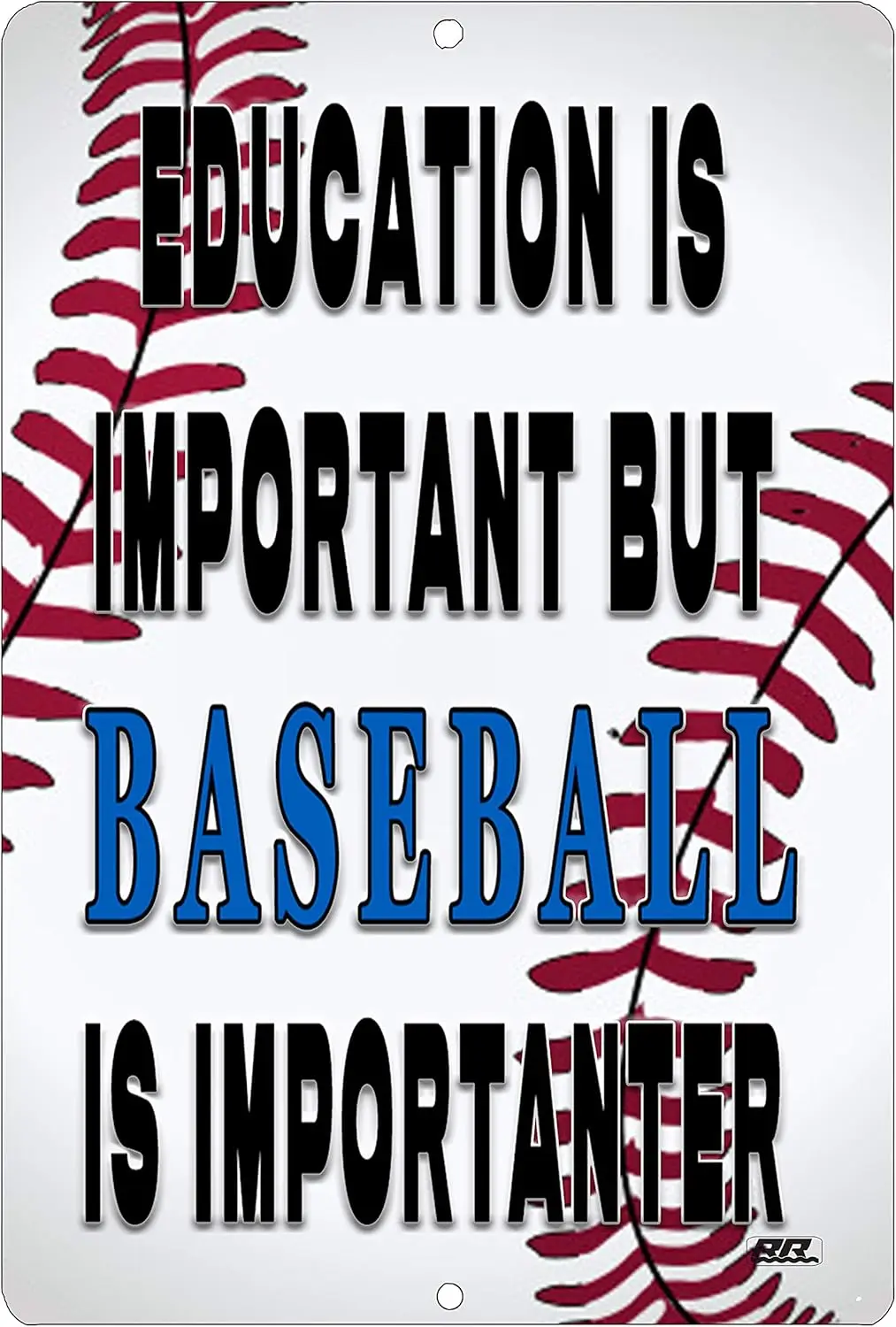 1p,ROGUE RIVER Tactics Fun baseball players Metal tin logo wall decoration Men Cave Bar Education is important