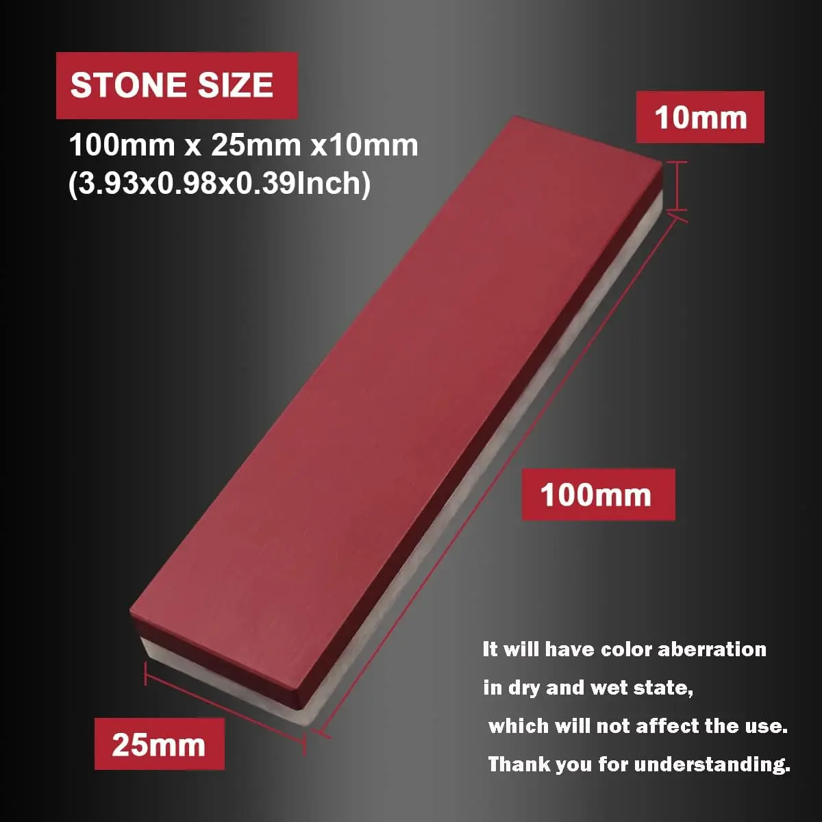Combination Sharpening Stone Knife Sharpener,Ruby Pocket-Sized Whetstone,2 in 1 Grits Fine Polishing Small (3000#/8000#)