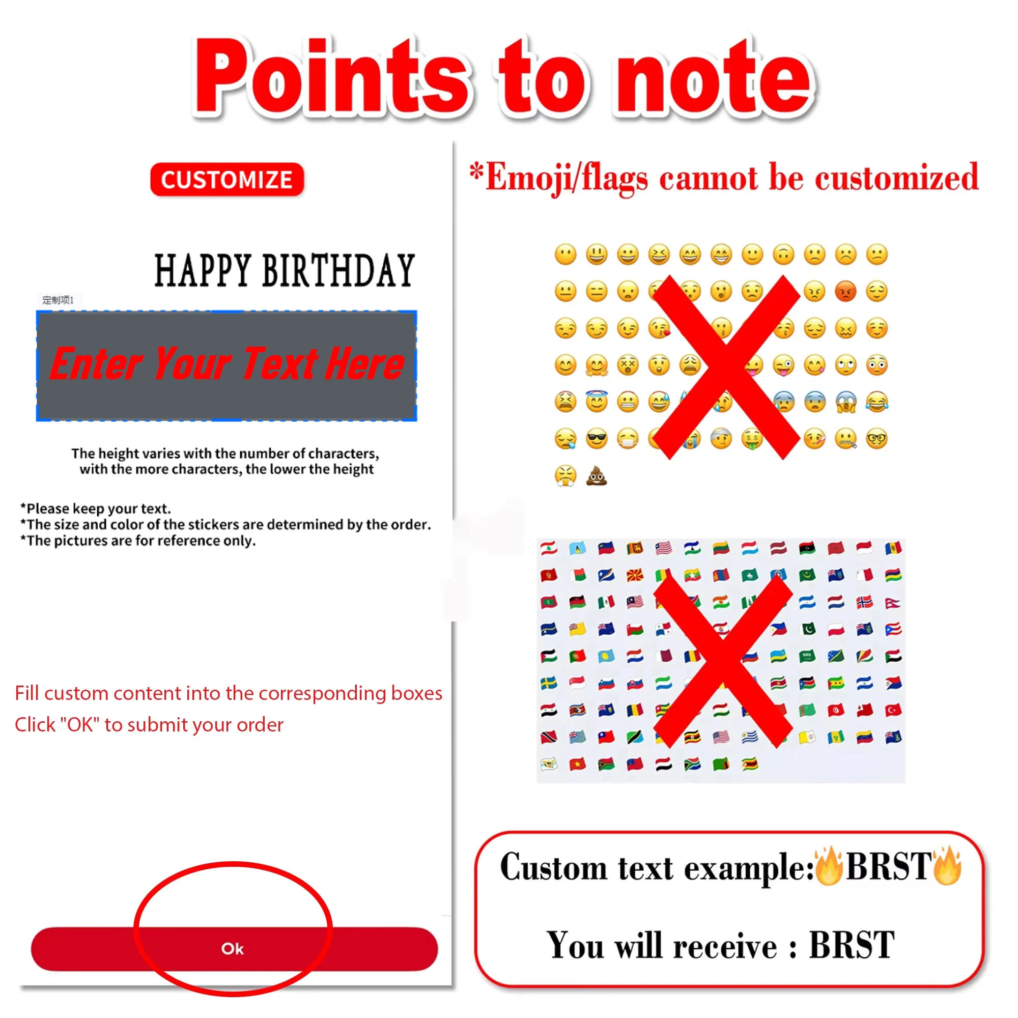 1PC Happy Birthday Custom Name Wall Sticker Waterproof Removable Vinyl Decal for Party Gathering