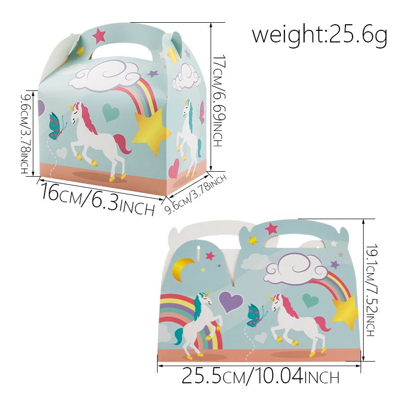 12 قطعة حفلة يونيكورن لصالح صناديق الحلوى يونيكورن علب الهدايا لوازم الحفلات قوس قزح يونيكورن موضوع حفلة كاندي جوديس صندوق