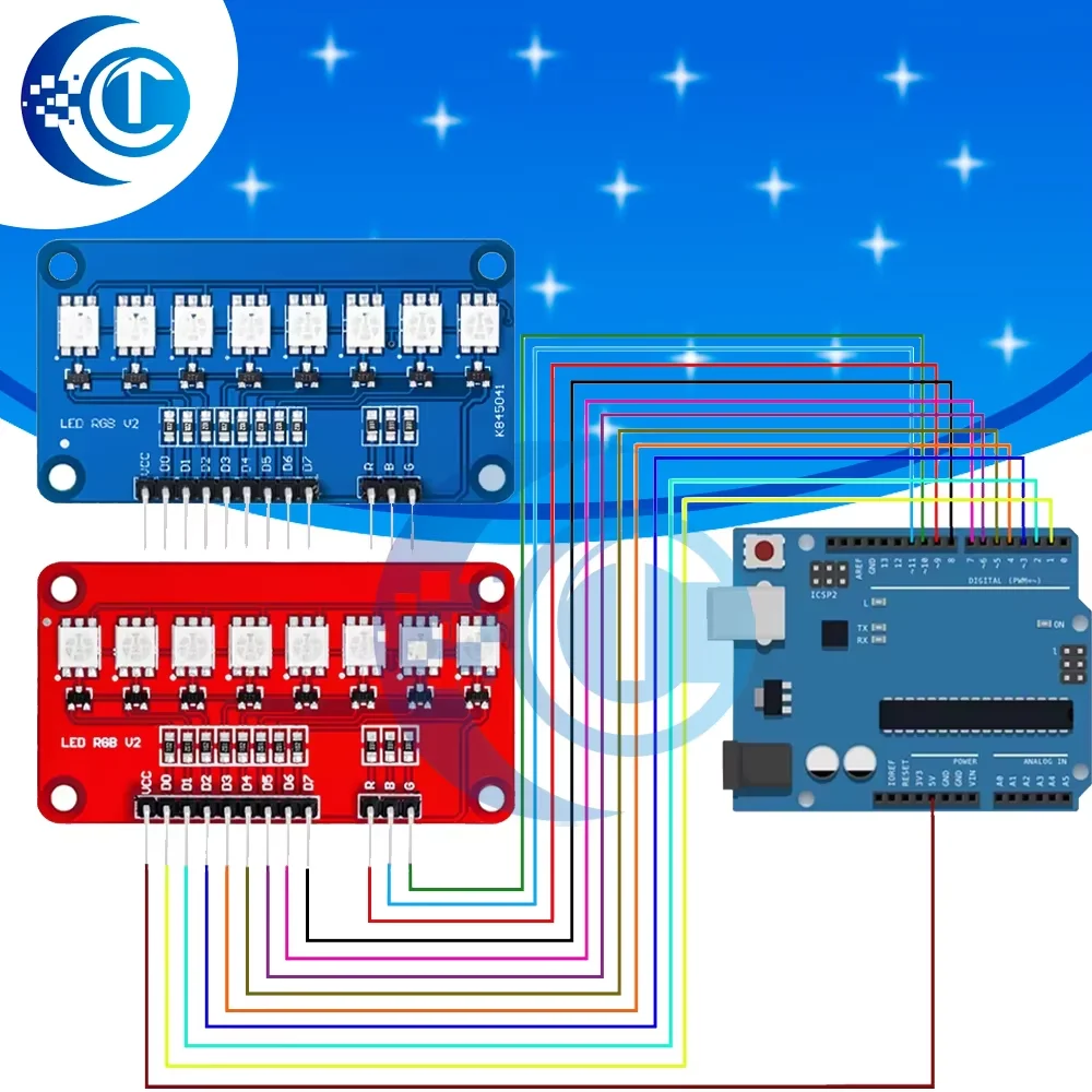 High Brightness 5050 RGB Full Color LED Module, Waterproof Light Board for Smart Car and Robot DIY Projects