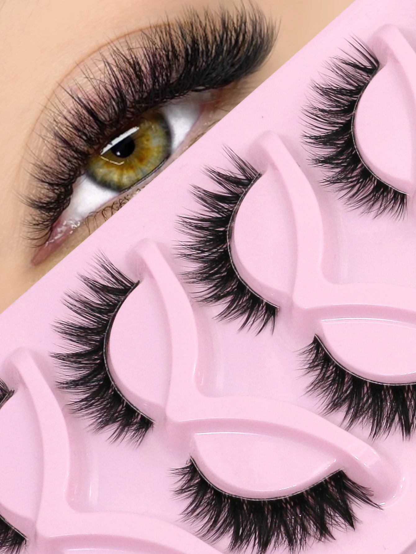 VELTRINAY Wispy Lashes Natural False Eyelashes 7 𝐏𝐚𝐢𝐫𝐬 Cat Eye Lashes Wispy Strip Lashes Soft Fake Lashes Makeup