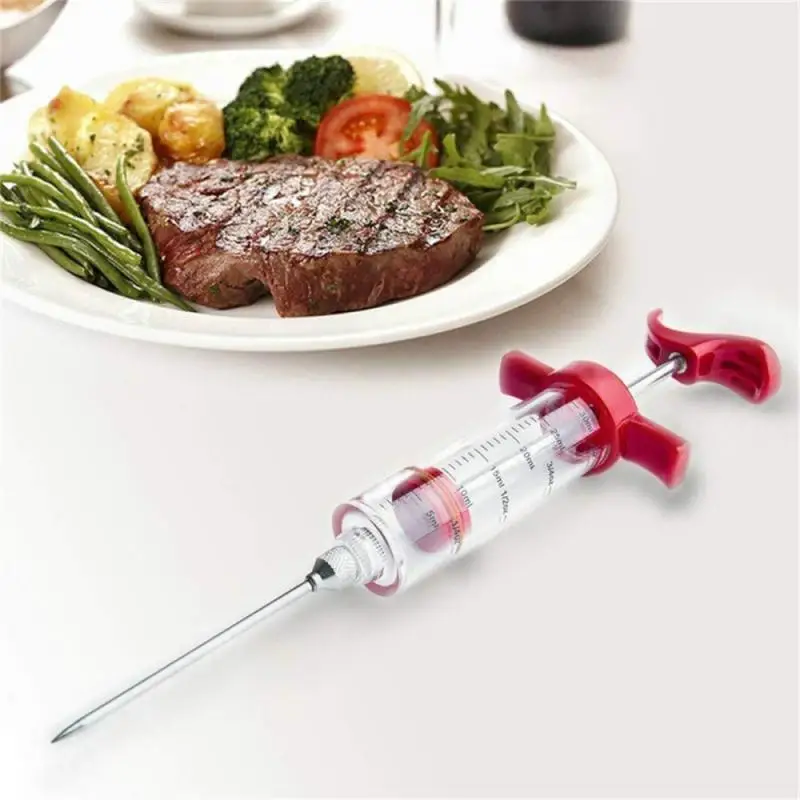 Needles 30ML kitchen syringes Stainless steel needles injector of meat kitchen tool meat pounder Poultry Turkey Meat Injectors