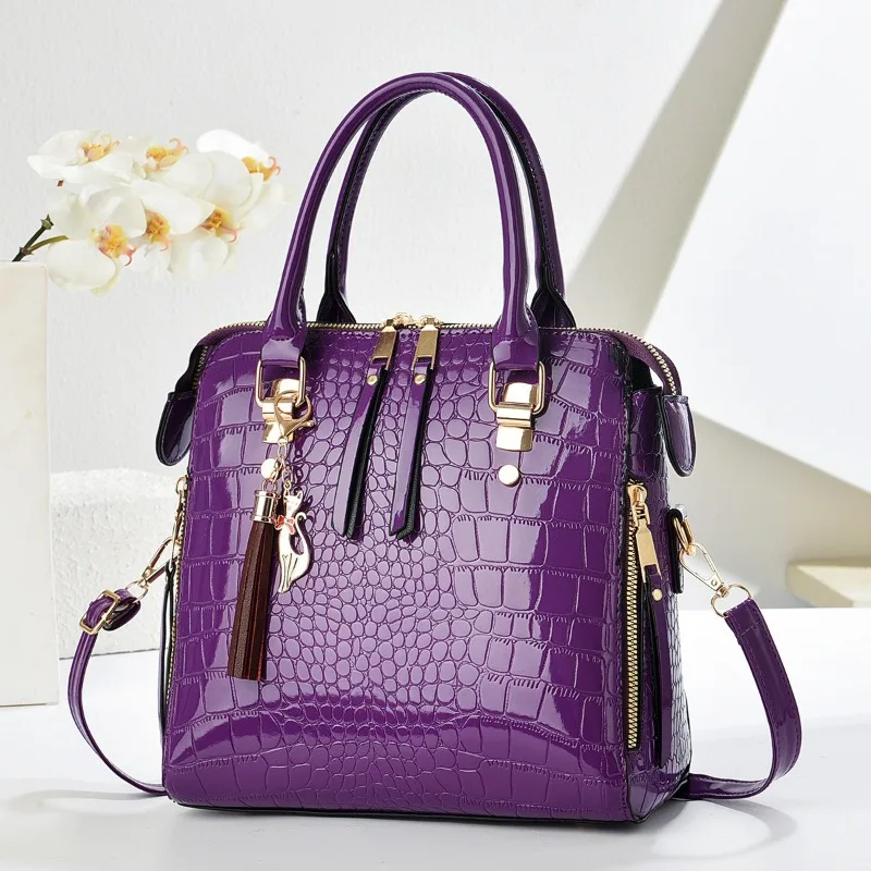 

Female Bucket Bag Stone Pattern Bucket Handbag Womens Single Shoulder Crossbody Bag Soft Vintage Style PU Leather Handbag