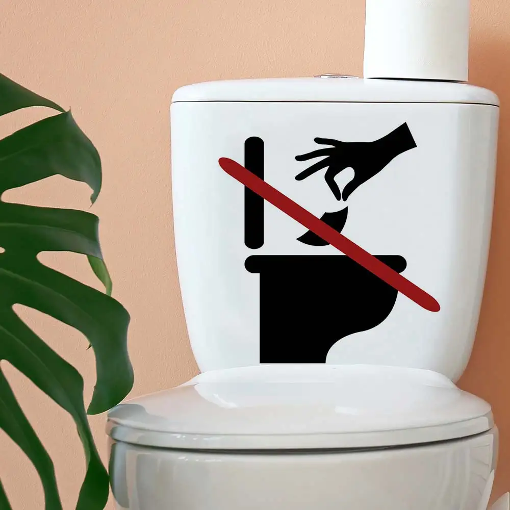 Toilet Warning Removable Toilet Stickers Prohibit Toilet Paper From Being Placed in The Toilet Logo Creative Wall Stickers S364