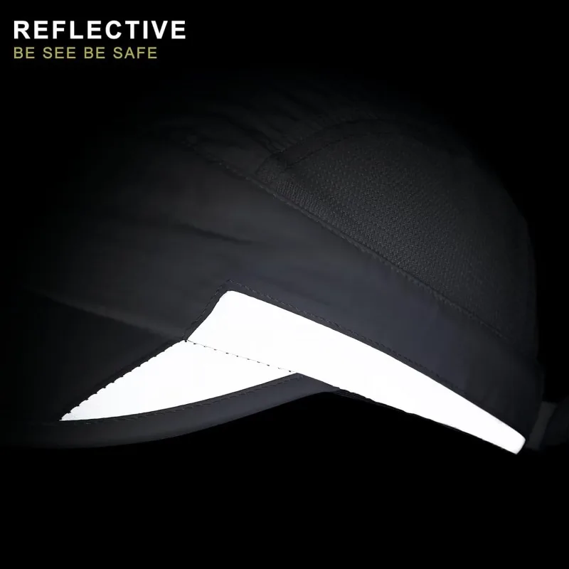 GADIEMKENSD Unstructured Reflective Breathable Sports Cap Fast Dry for Unisex Quick Drying Hat Adjustable Outdoor Cap Visor Hat