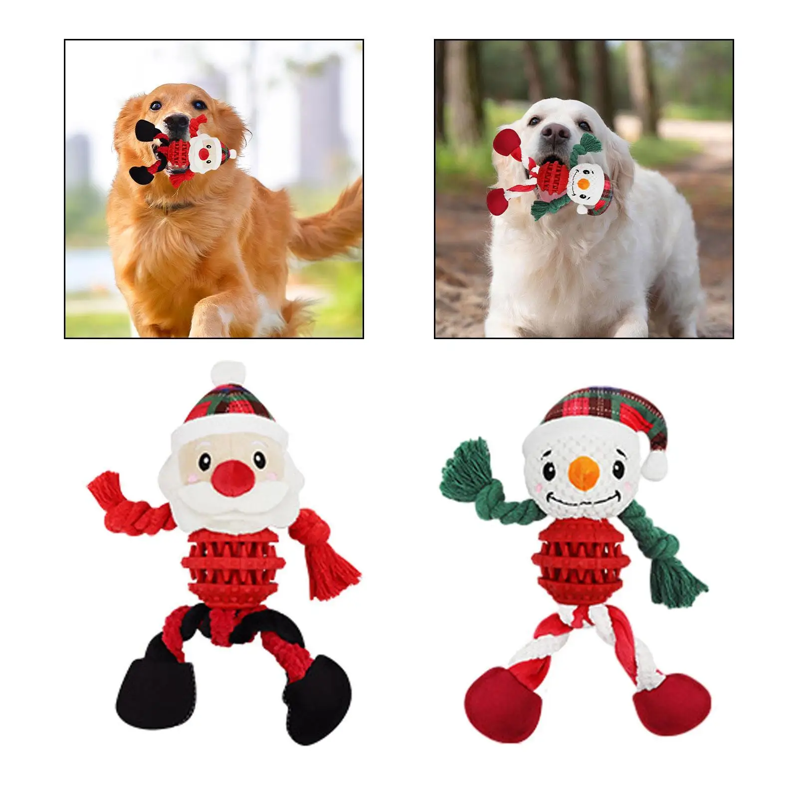 Christmas Plush Pets Toy Christmas Dog Toy for Playing Engagement Indoor