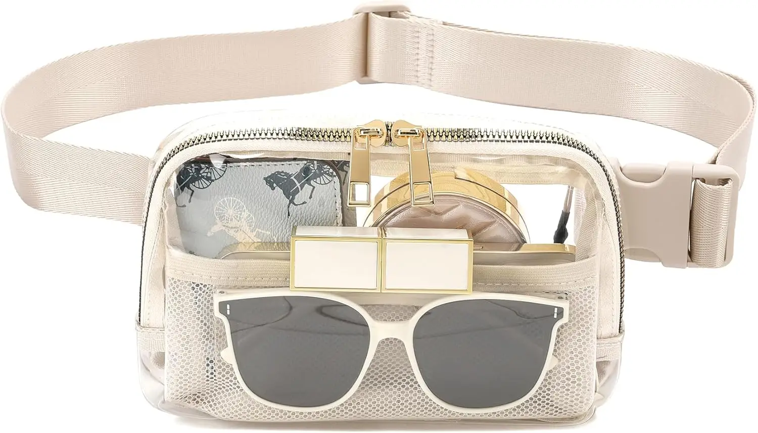 

Stadium Approved Belt Bag Fanny Pack - Clear Crossbody Waist Bag for Women Men, Adjustable Strap