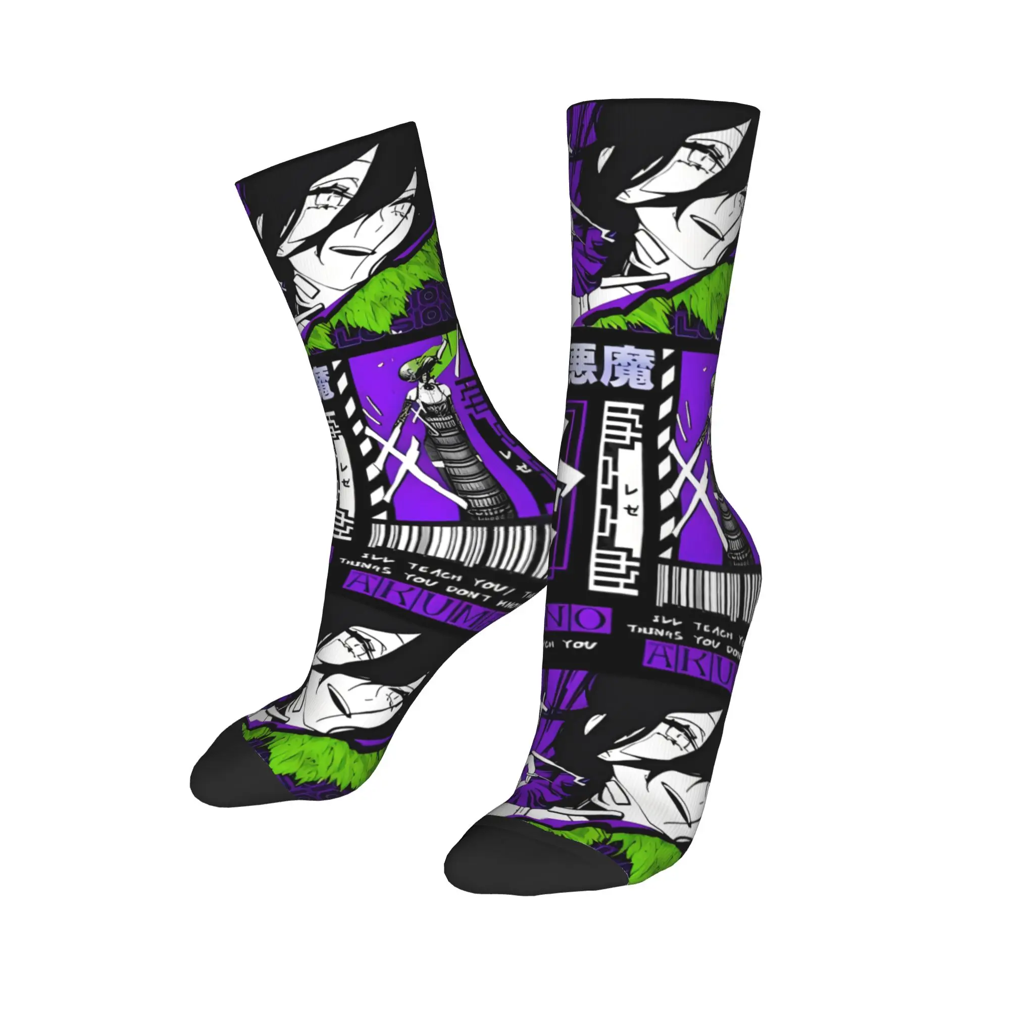 

Autumn Winter Colorful Men's Women's Chainsaw Man Reze Socks Anime Bombs Devil Non-slip Middle Tube Socks