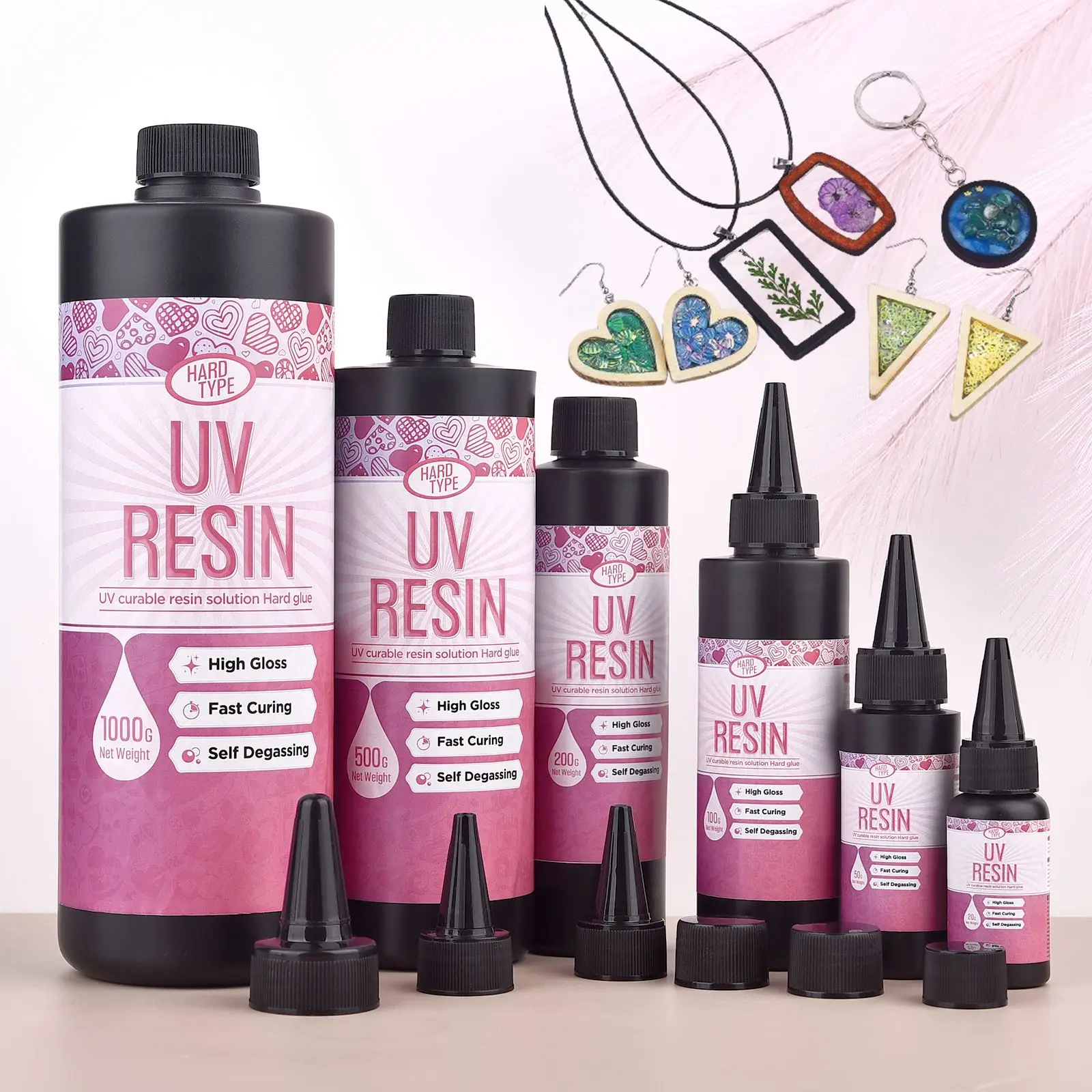 UV Epoxy Resin Glue UV Lamp high transparency high hardness Epoxy Resin quick curing DIY Crystal jewelry 20/50/100/200/500/1000g