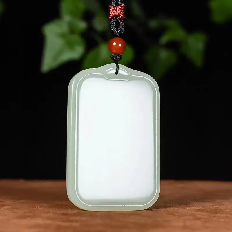 

Natural Hetian Jade Light Blue Lucky Pendant Safe Men's and Women's Gifts