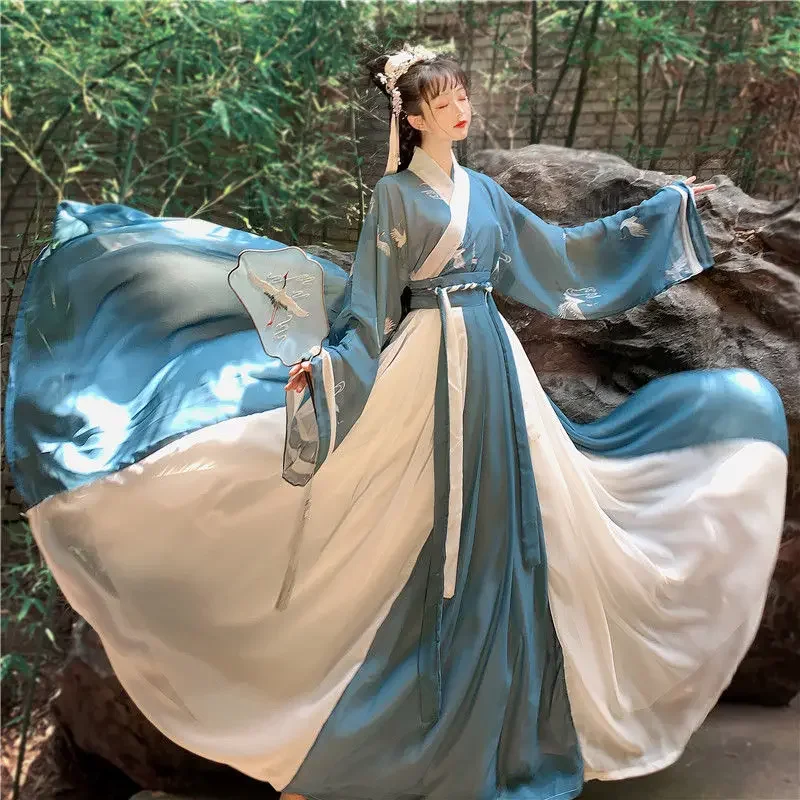 Vestido Hanfu bordado tradicional para mujer, traje de escenario de estilo chino antiguo, hermosa danza Hanfu, trajes de princesa originales