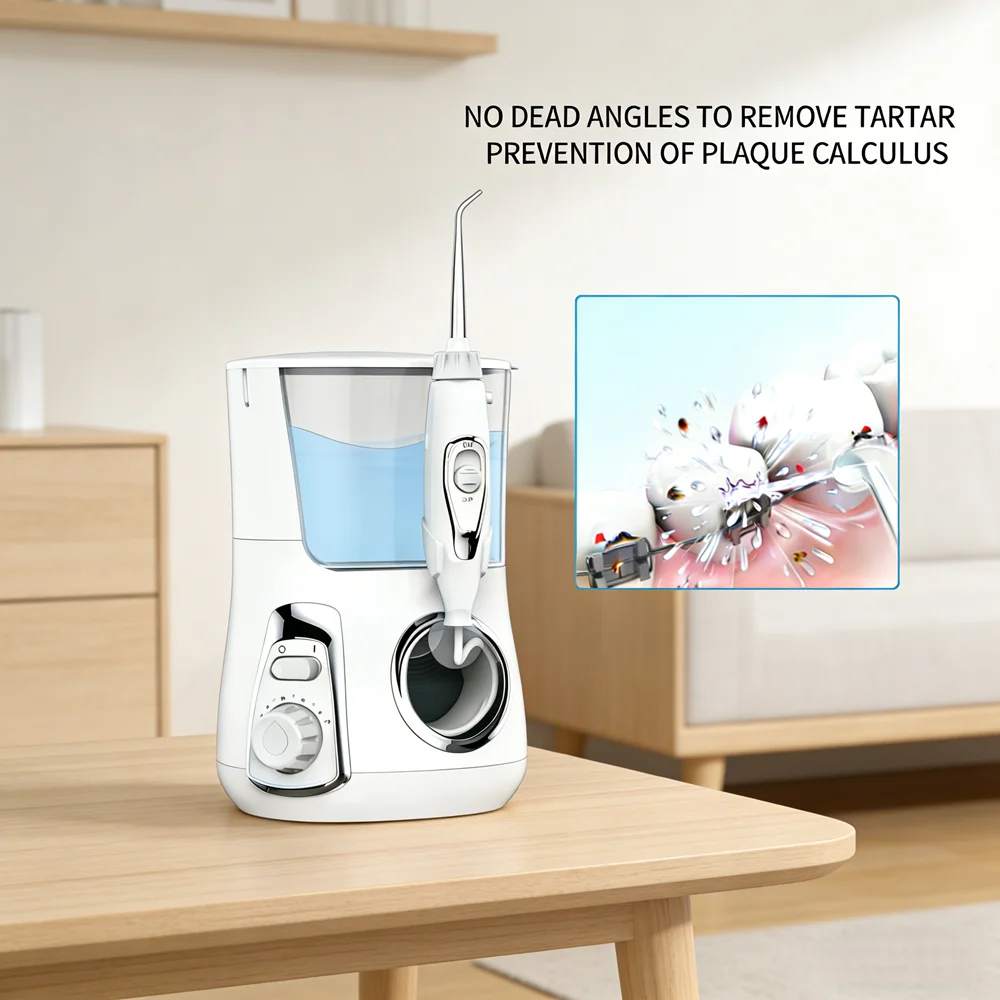 

10-Mode 800ML Desktop Oral Care Flosser, 5 Standard Nozzles, Water Irrigator for Daily Cleaning & Long-Lasting Fresh Breath