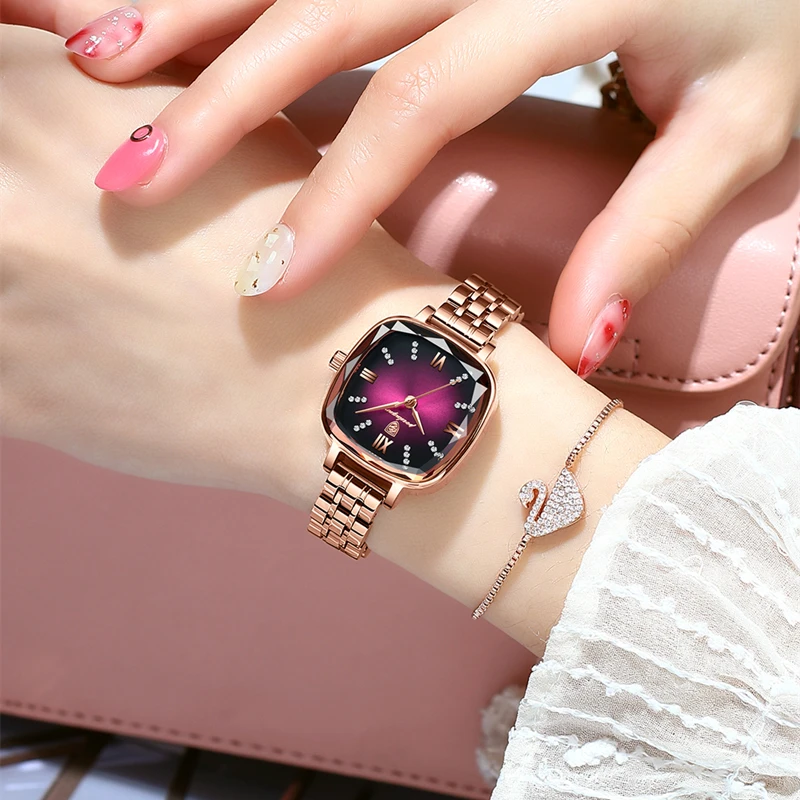 2024 New Women Bracelet Watches Top Brand Fashion Diamond Ladies Quartz Watch Steel Female Wristwatch Montre Femme Relogio