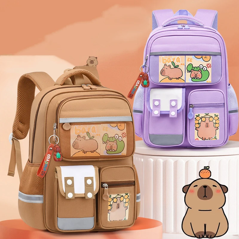 Waterproof Capybara Large Capacity Alleviate Burden School Bag Protecting Spine Widen Straps Backpack For Students