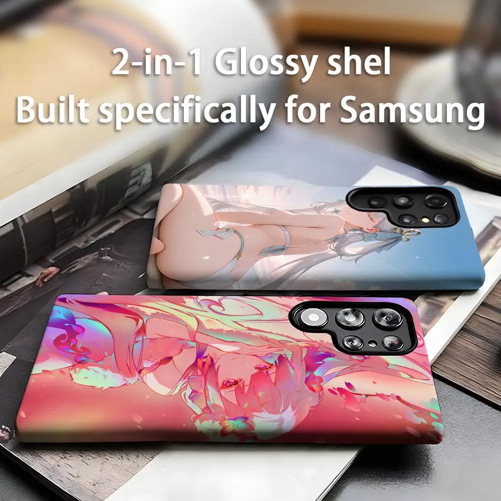 Чехол для телефона Wuthering Waves Jinhsi для Samsung Galaxy S25 S24 S23 S22 S21 Plus Ultra 2-в-1 глянцевый корпус Чехол для телефона Wuthering Waves Jinhsi для Samsung Galaxy S25 S24 S23 S22 S21 Plus Ultra 2-в-1 глянцевый корпус