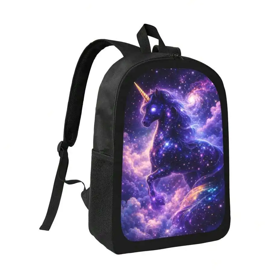 

Starry Sky Dark Unicorn Backpack Stylish Casual Lightweight Durable Daypack For Adults