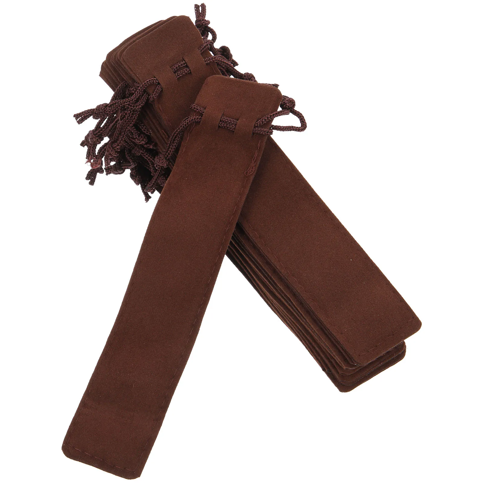 

15 Pcs Pencil Bag Fleece Pens Pouch Drawstring Bags Case with Brown for Fountain Protective Travel