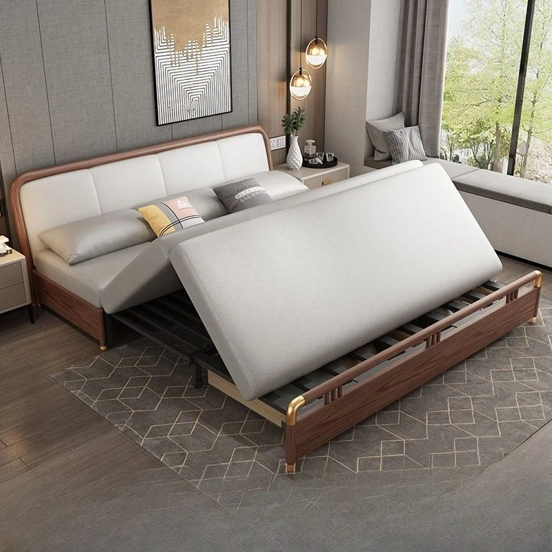 

Multifunctional sofa bed folding dual-purpose single double three-person solid wood folding storage sofa bed dual-purpose