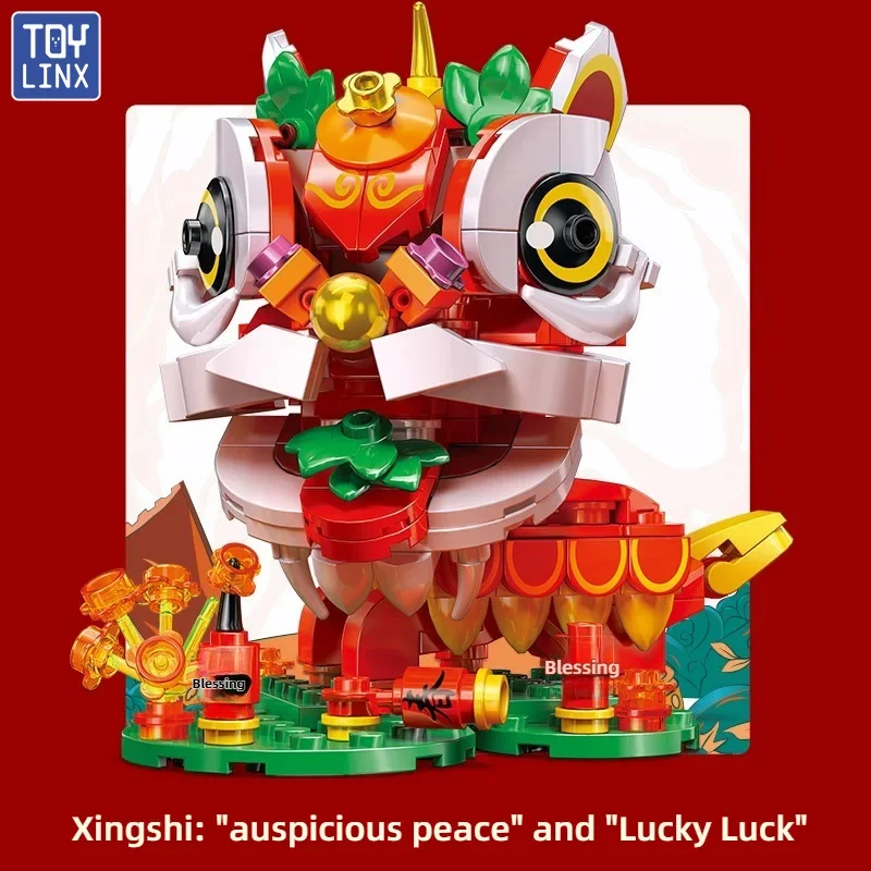Lucky Cat Koi Chinese Style Divine Beast Building Blocks Assembled Children's Educational Toys Living Room Home Decoration Gifts