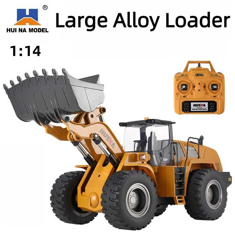 HUINA 583 RC Alloy Wheel Loader Simulated Hydraulic Construction Vehicle Electric Toy Replica Hobby Gift Model for Adults
