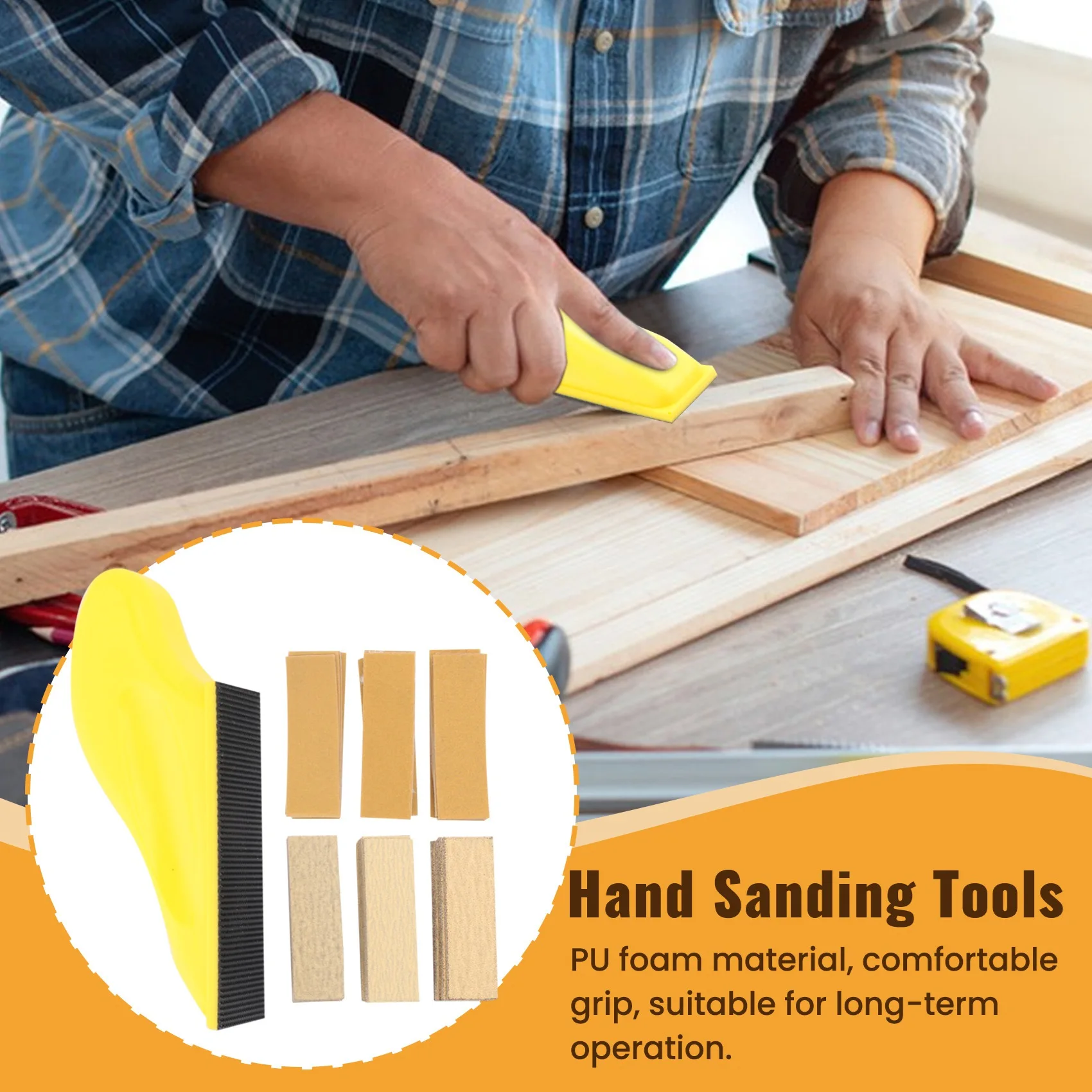 FYBL Mini Sander Kit Micro-Sanding Tools for Small Projects Detail Handle Sanding for Tight Narrow Spaces DIY Crafts 60Pcs