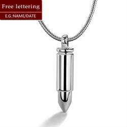 Men & Women 925 Sterling Silver Bullet Pendant Can Be Opened for Memorial Necklace -Cremation Urn -Ashes  Box Jewelry Keepsakes