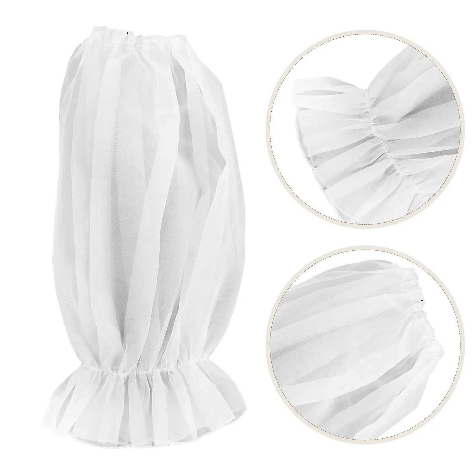 

2 шт. Свадебные рукава из органзы, пышные рукава-фонарики, съемные аксессуары для свадебного платья, белые тюлевые манжеты, накладки на плечи для невесты