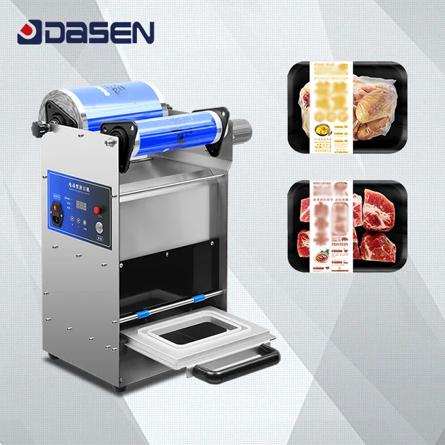 Semi-Automatic Electric Food Tray Sealer Plastic Lunch Box Take-Away with Foil and Film Packaging for Sealing Machine
