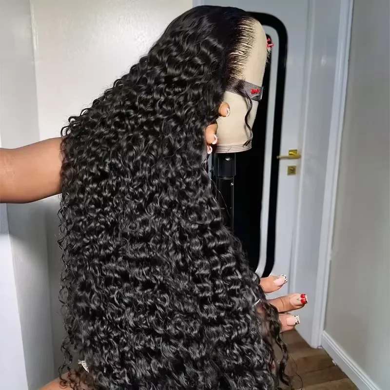13x4 13x6 HD Transparent Lace Deep Wave Frontal Wig 40 Inch Jerrly Curly Lace Front HumanHair Wig For Deep Curly Water Wave Wig