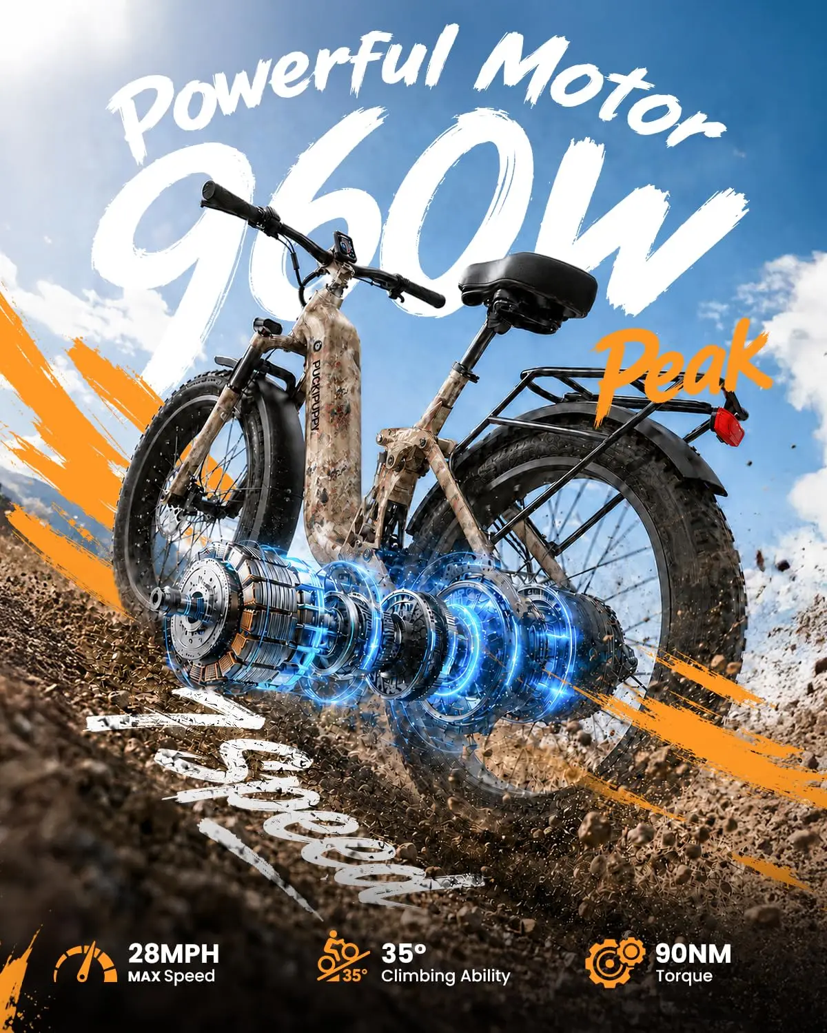 960W 48V 20AH Electric Bike 26