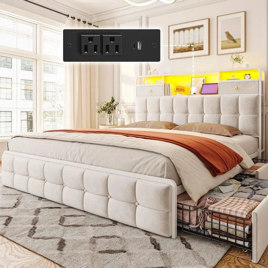 Queen Bed Frame Wit…