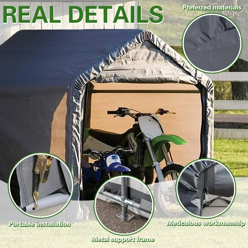 Outdoor Rainproof Dustproof Sunscreen Carport Storage Room Balcony Sundries Canopy Garden Storage Shed Motorcycle Shed