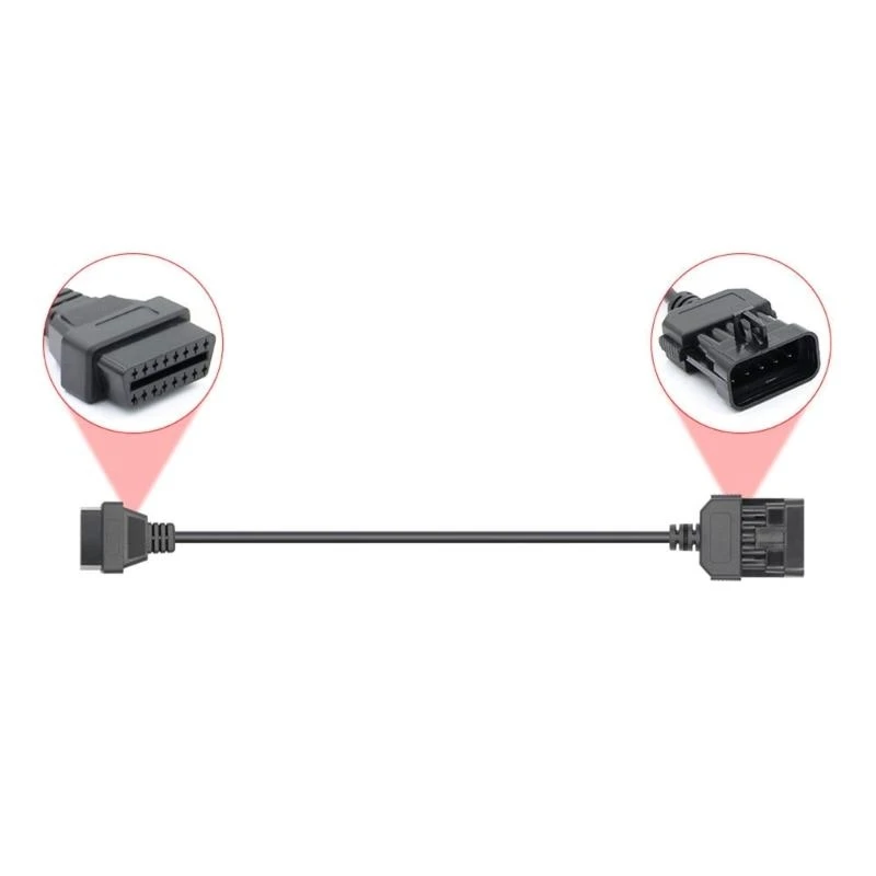 

Эффективный адаптер диагностического кабеля OBD, 10-контактный разъем для проверки автомобиля, точное выявление проблем с