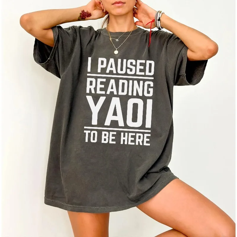 Puse en pausa la lectura de la camiseta Yaoi |   Camiseta divertida de Fujoshi Yaoi Manga BL |   Camiseta para Amantes del Manga