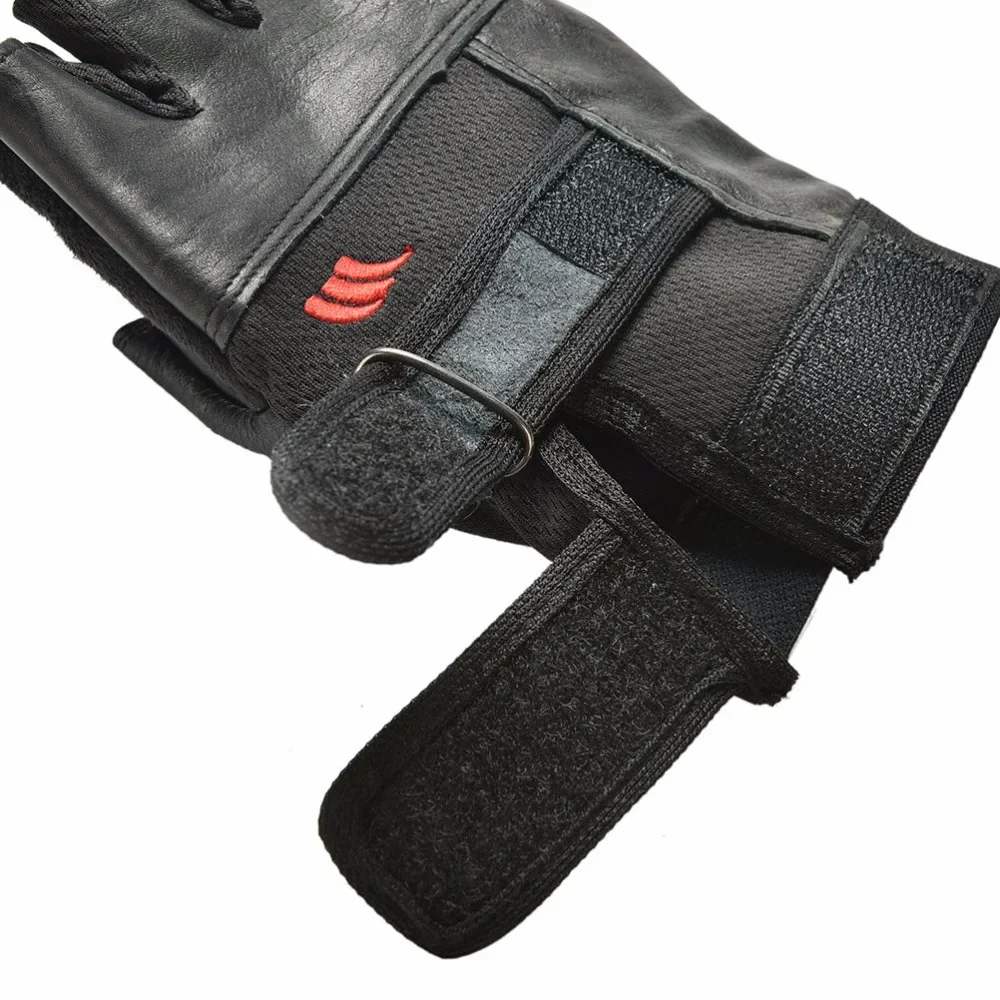 WePackage-Gants de gymnastique en cuir PU noir pour hommes, équipement de levage, entraînement au poignet, sports de sport ronds, entraînement physique, cyclisme, doigt non ald