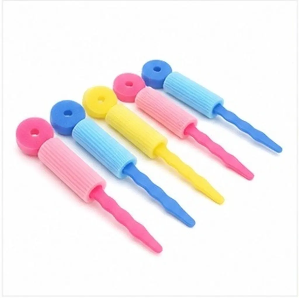 9Pcs Sponge Hair Curlers Gentle Skin Friendly Kids Safe No Heat Damage Curling Rollers for Long Hair Quick Wavy Styling Tool
