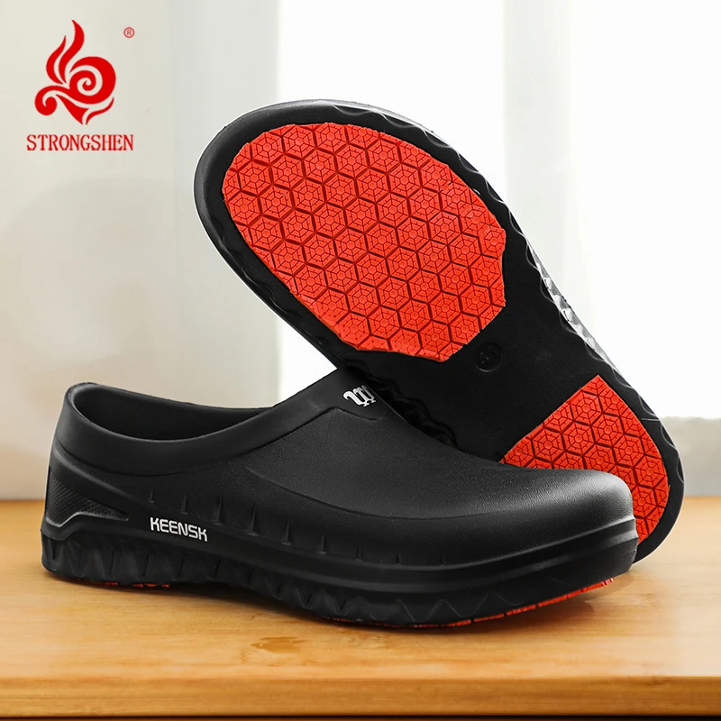 STRONGSHEN Men Chef Shoes Non-slip Waterproof Oil-proof Kitchen Shoes Nurse Shoes Work Cook Shoes Master Restaurant Shoes Unisex