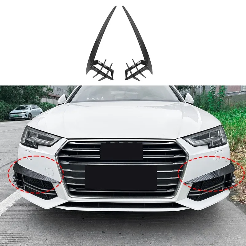 

Передний бампер автомобиля, сплиттер, спойлер, крышка противотуманной фары, накладка из углеродного волокна для A4 B9 Sline 2017-2019