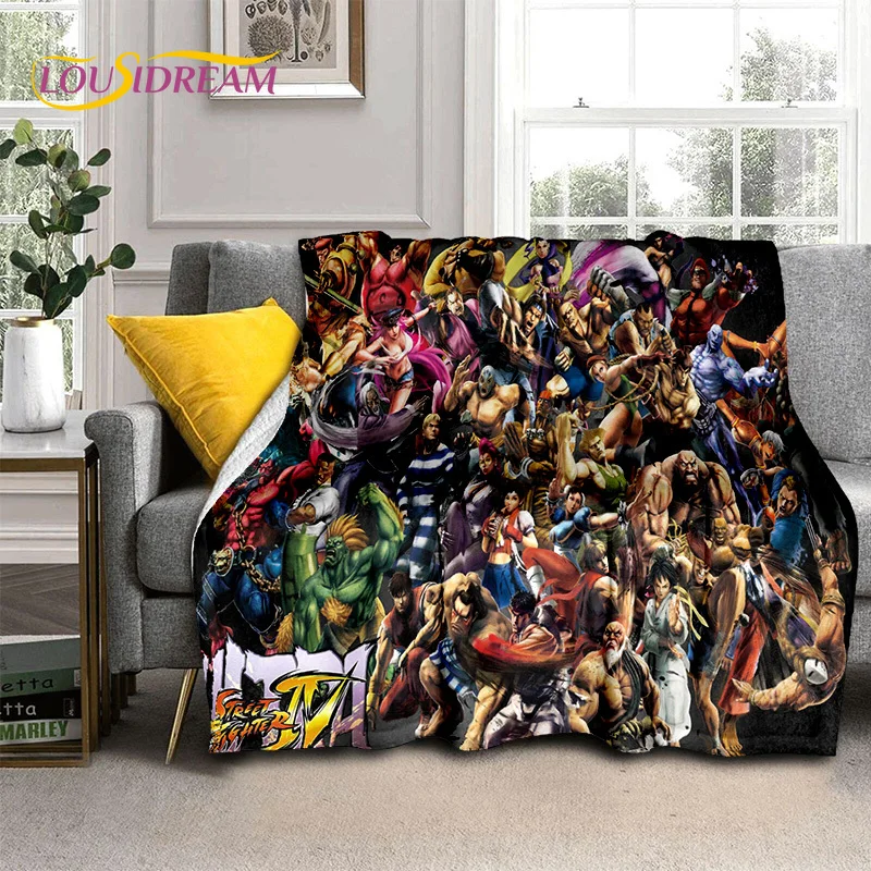 SF Retro Game Street Fighter Gamer Blanket,Soft Throw Blanket for Home Bedroom Bed Sofa Picnic Travel Office Cover Blanket Kids