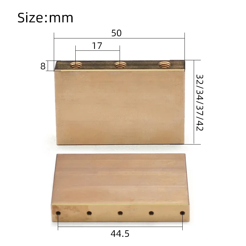 Bloque de latón de Soporte de altura para sistema Tremolo, puente de sistema Tremolo especial FR de 50x8MM, 32/34/37/42MM