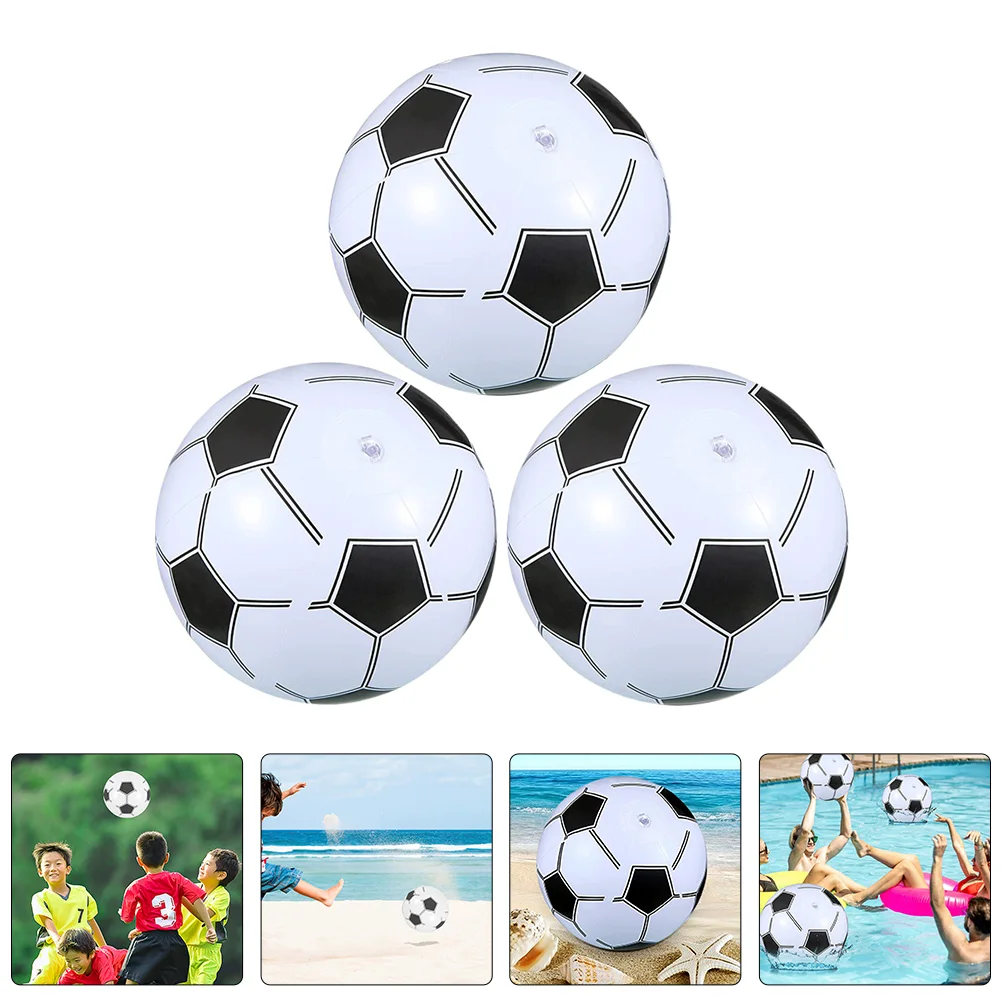 

3 Pcs Football Beach Playing Large Inflatable Pool Toys for Swimming Balls Floating Teens Child